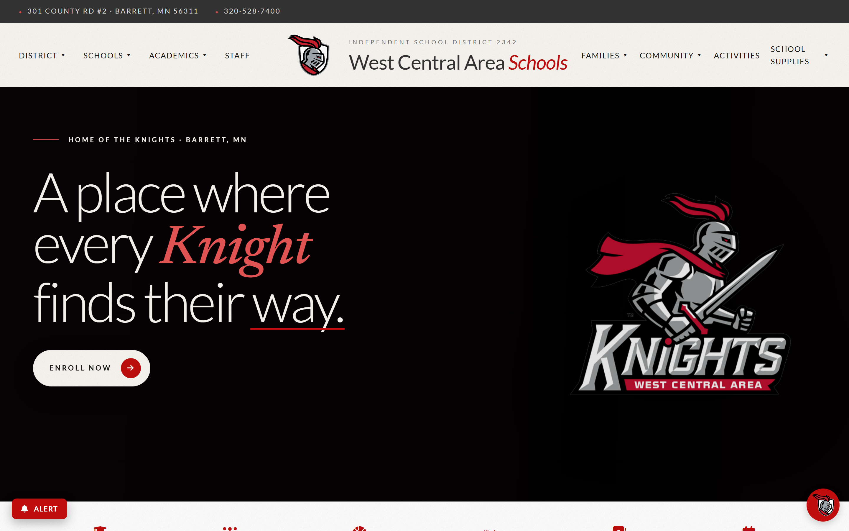 Homepage of the West Central Area Schools website